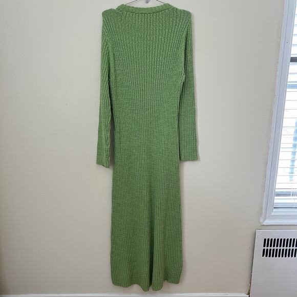 NWT Mango Green Ribbed Long Dress Size 1XL / 14 - Picture 8 of 14